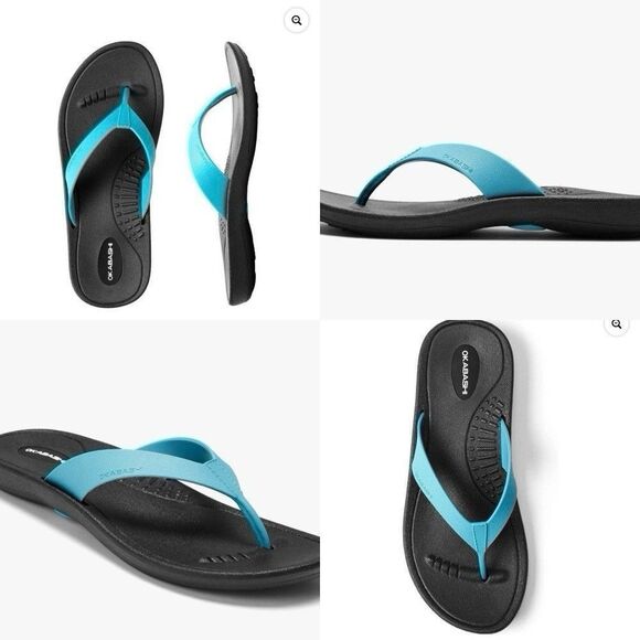 OKABASH Flip-Flop Orthopedic Sandal Turquoise Large Size 9.5-10.5 Womens QK Ship - Picture 2 of 13